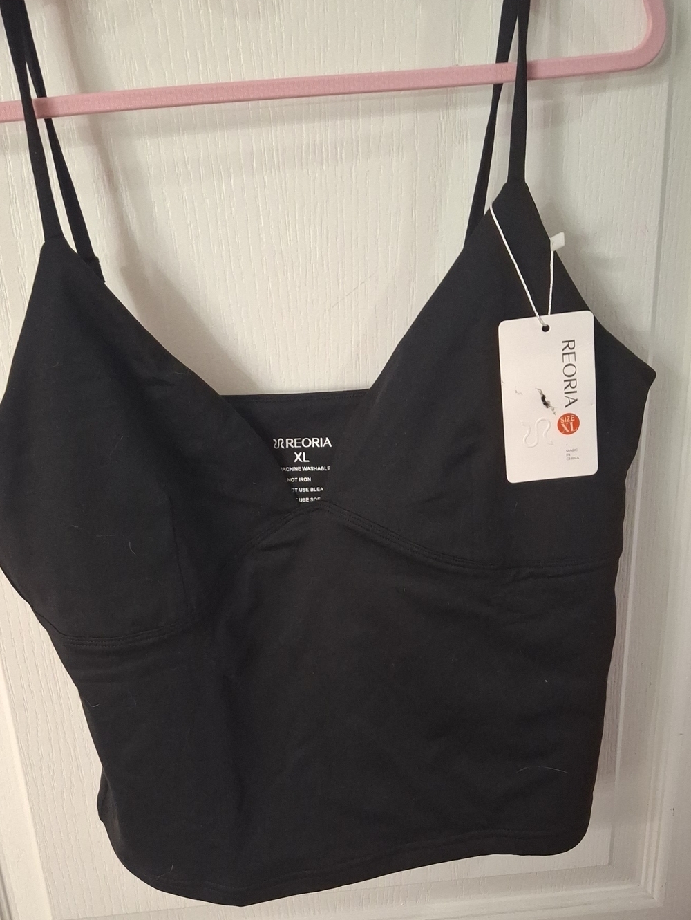ReoRia Black Women's Camisole with V-Neck and Thin Straps NWT Size XL